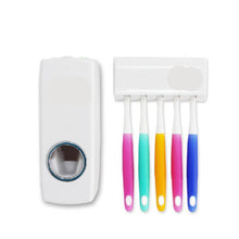 Load image into Gallery viewer, 1 Set Tooth Brush Holder - Automatic Toothpaste Dispenser + 5 Toothbrush Holder