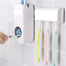 Load image into Gallery viewer, 1 Set Tooth Brush Holder - Automatic Toothpaste Dispenser + 5 Toothbrush Holder