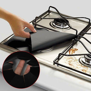 4pcs Glass Fiber Gas Stove Protectors - Reusable Gas Stove